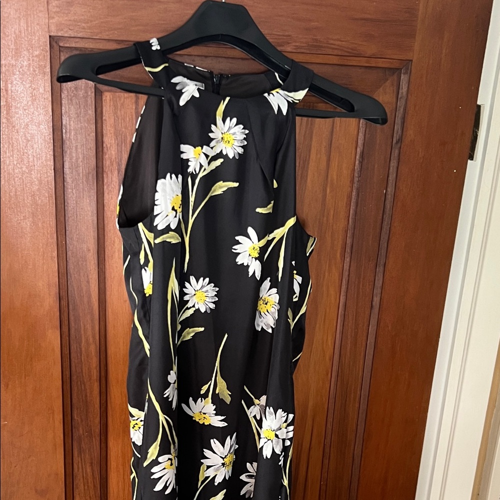 Donna Morgan Black Dress with White Floral Design